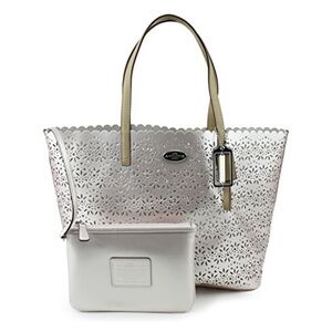 💛 Authentic Coach Metro Eyelet Leather Tote Bag & Wristlet